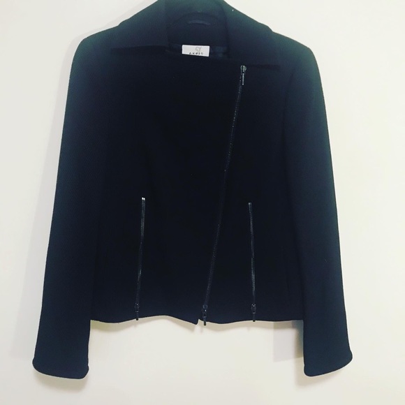 Akris punto size zipper wool jacket in black sz 8